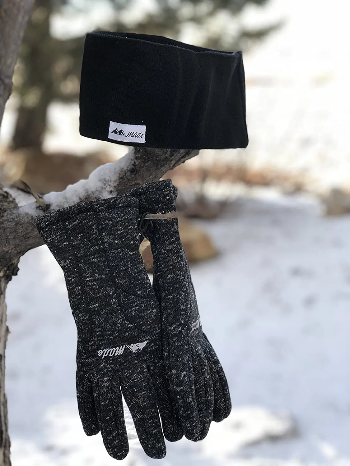 Mountain Made Cold Weather Knit Gloves For Winter Outdoors Men and Women