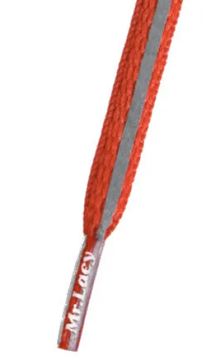 Mr Lacy Runnies Reflective Red Shoelaces - 6mm wide