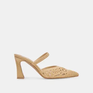 NASSAU HEELS NATURAL RAFFIA