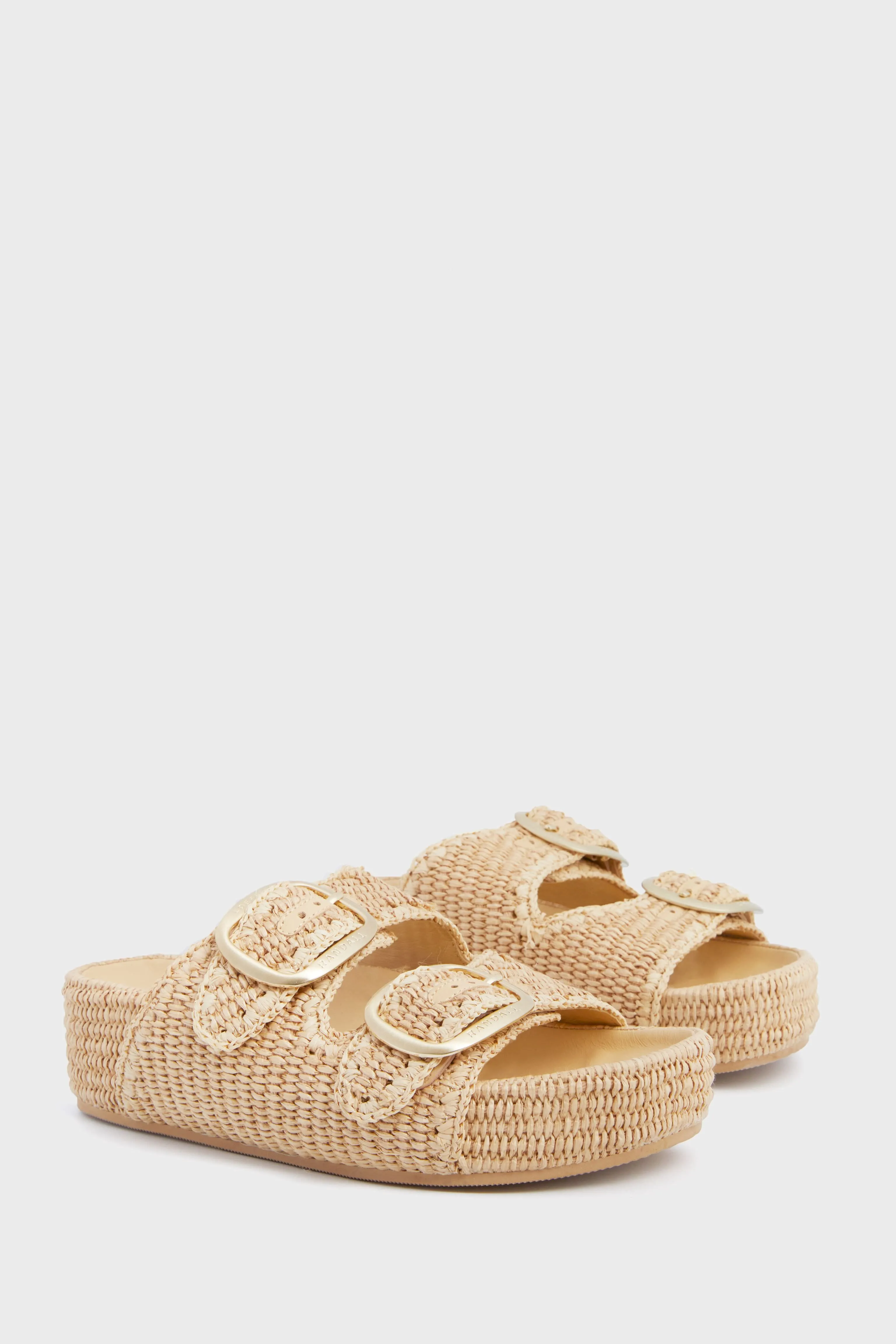 Natural Chunky Woven Raffia Sandals