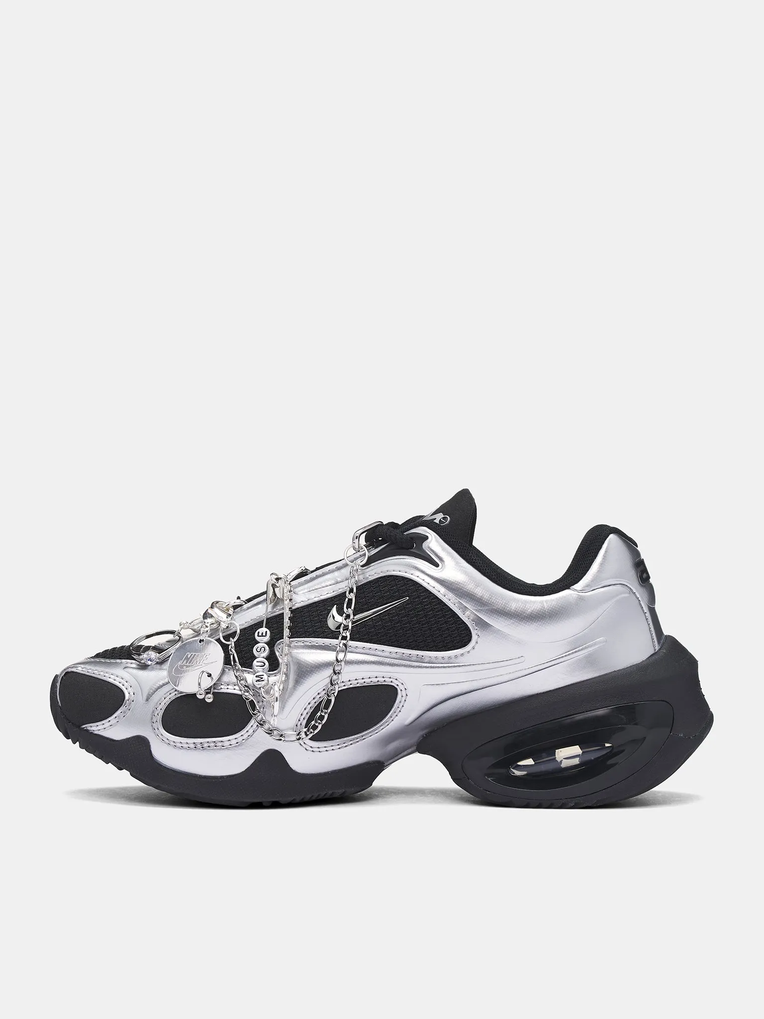 Nike Air Max Muse Sneakers   Shoelery (FV1920-001-BLACK-METALLIC-SILV)