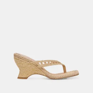 NULLAH WEDGES LT NATURAL RAFFIA