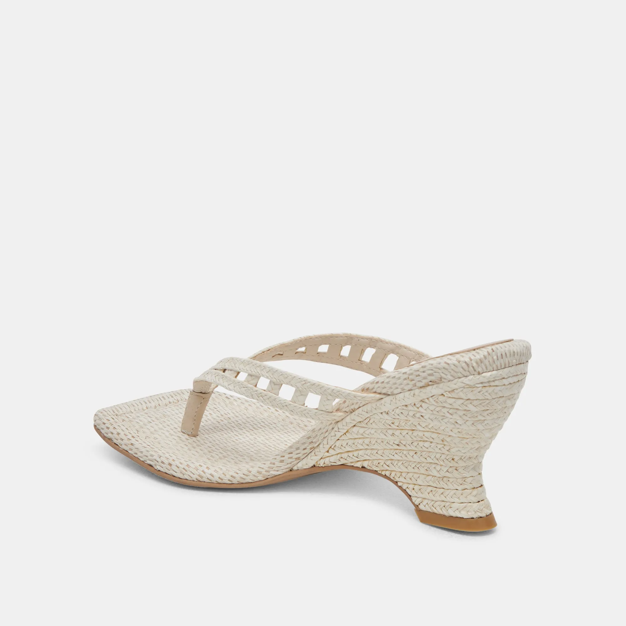 NULLAH WEDGES OATMEAL RAFFIA