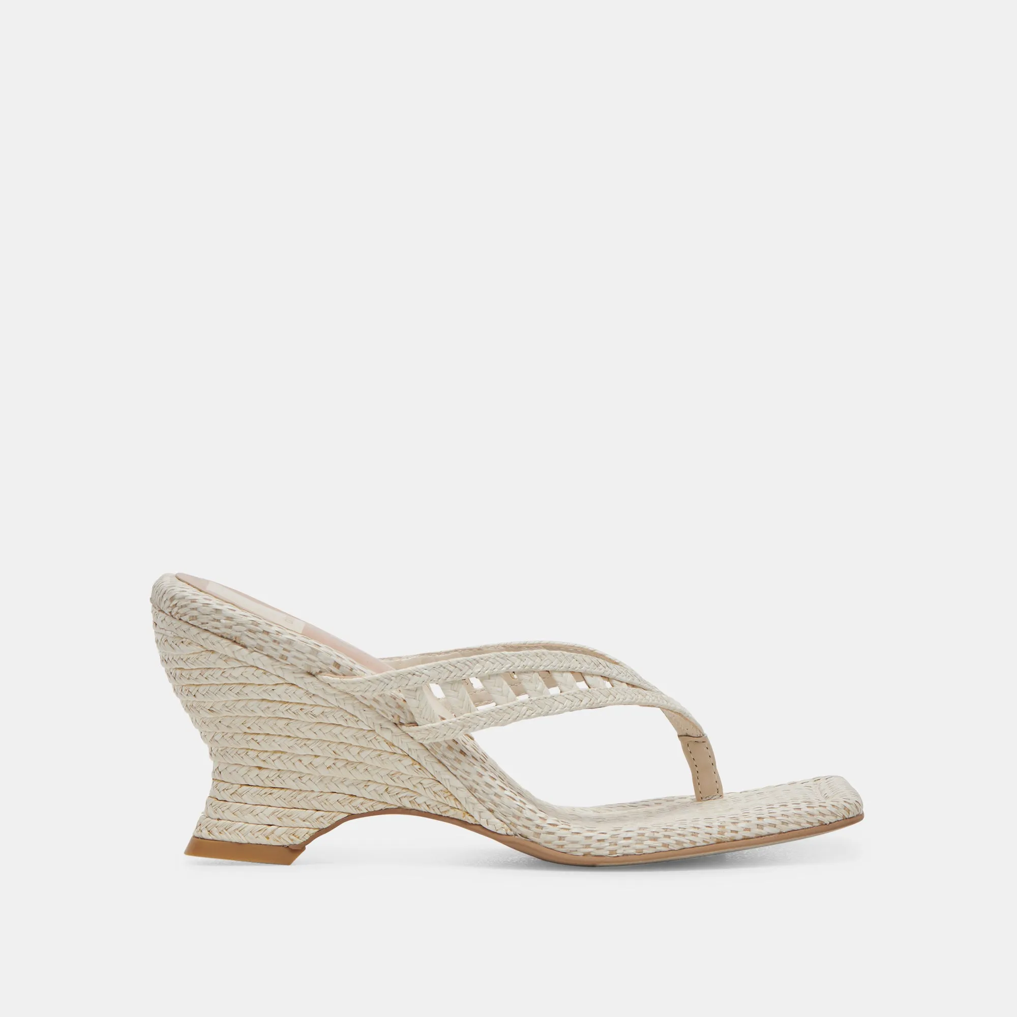 NULLAH WEDGES OATMEAL RAFFIA