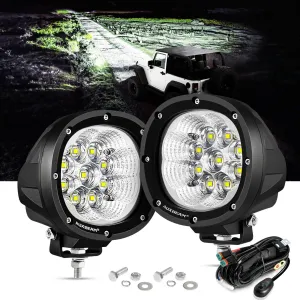 P4 Series | 4 Inch 90W 9000LM Round LED Driving Lights Flood White Pod Lights