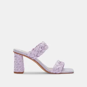 PAILY RAFFIA HEELS LILAC RAFFIA