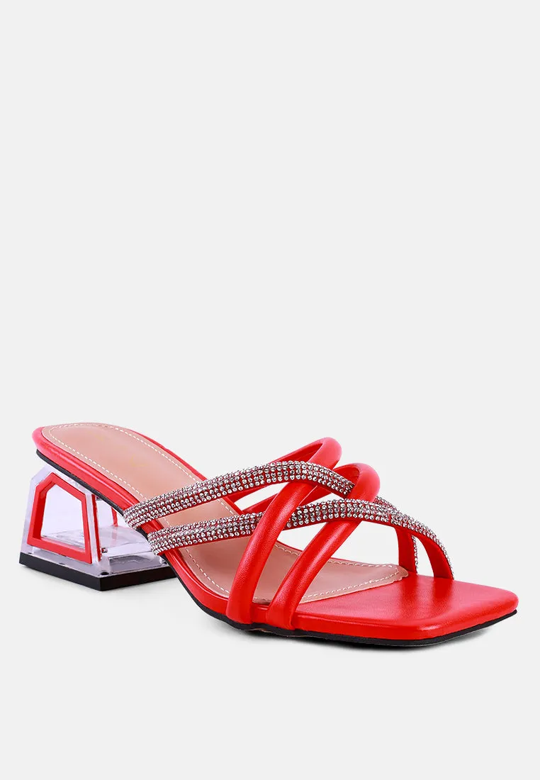 Parisian Cut Rhinestone Embellished Strap Sandals