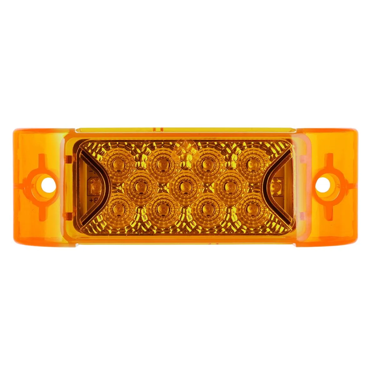 Partsam PAIR 6inch Amber LED Reflective Rectangle Clearance Side Marker Light Trailer 13LED, 6x2 trailer lights, Faceted led marker lights