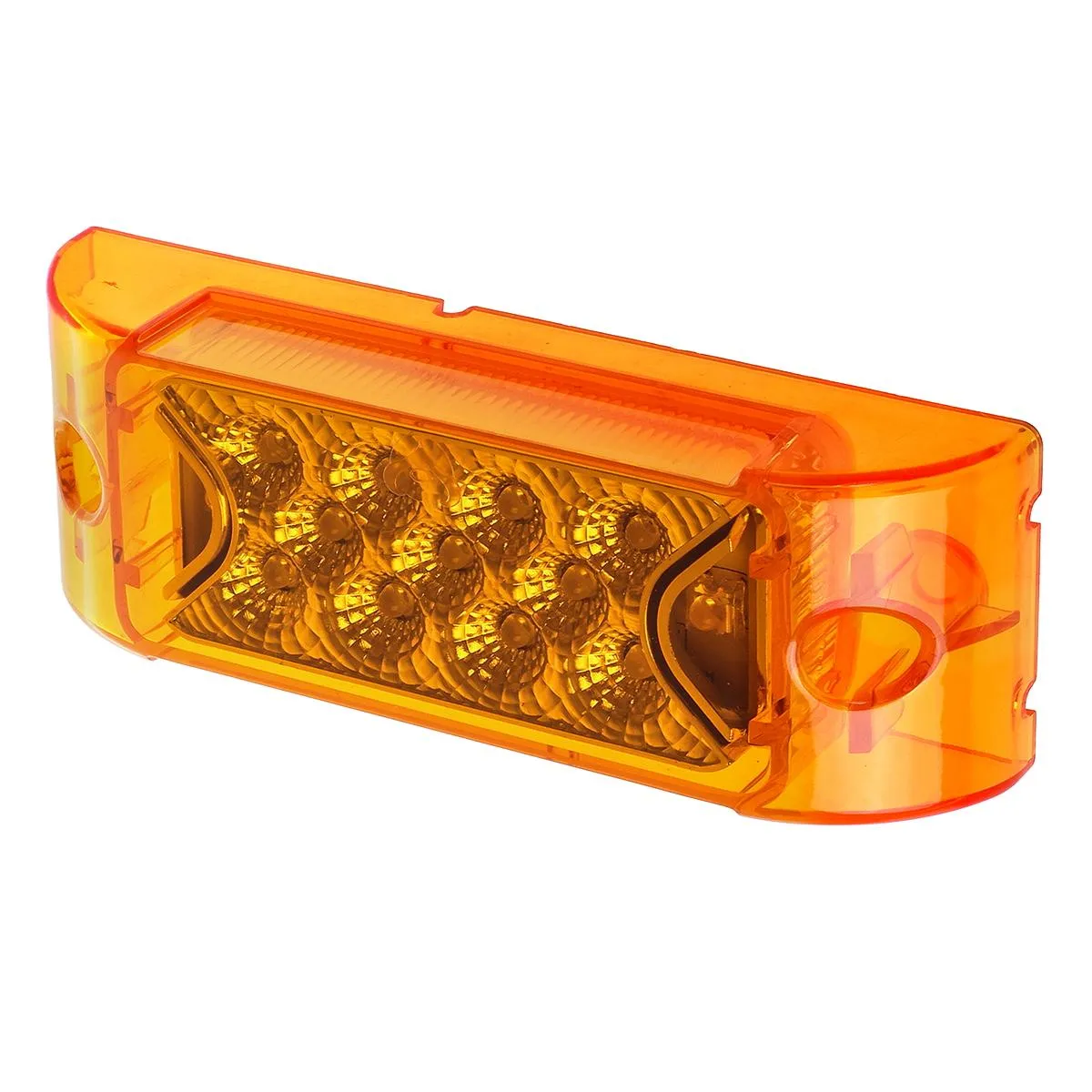 Partsam PAIR 6inch Amber LED Reflective Rectangle Clearance Side Marker Light Trailer 13LED, 6x2 trailer lights, Faceted led marker lights