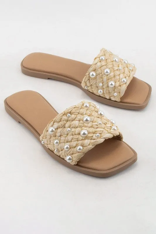 Pearl Raffia Sandal