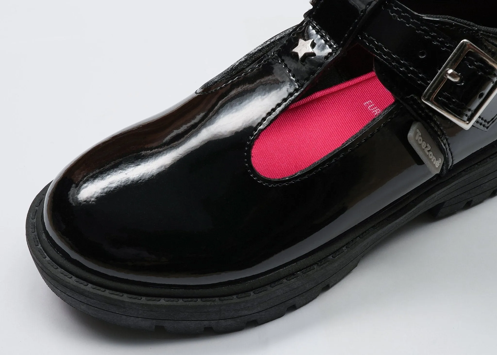 PIA - Patent T-Bar Star School Shoes