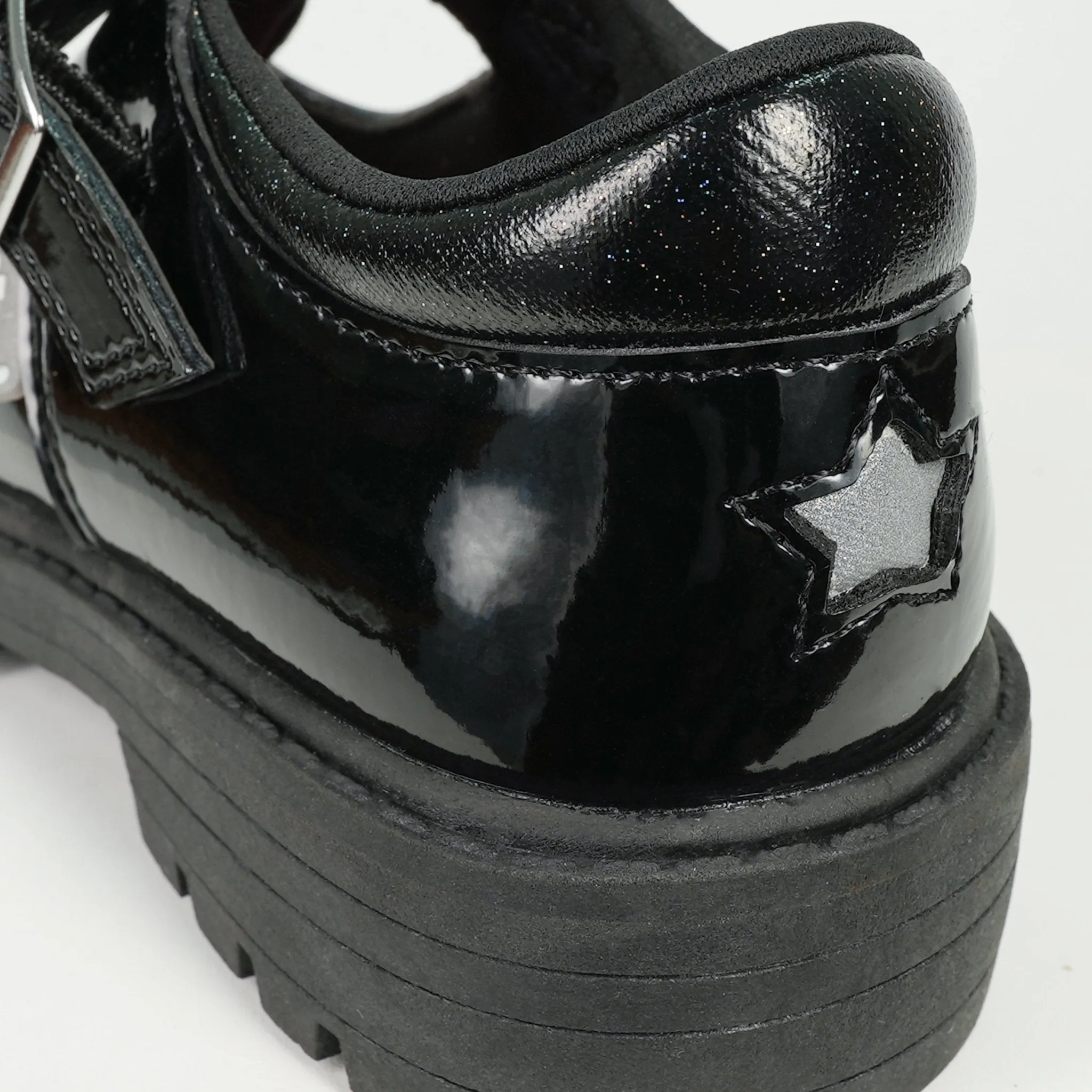 PIA - Patent T-Bar Star School Shoes