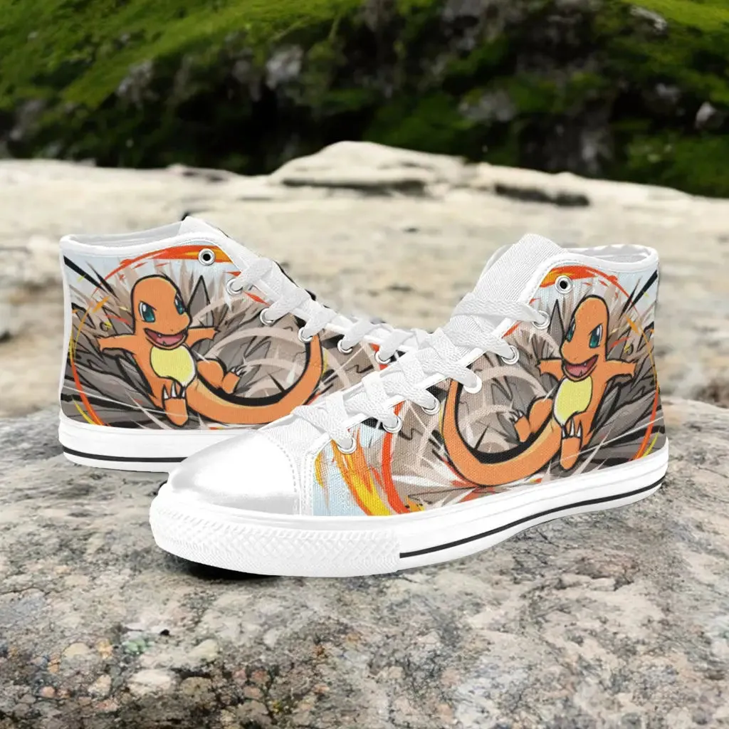 Pokemon Charmander Shoes High Top Sneakers for Kids and Adults