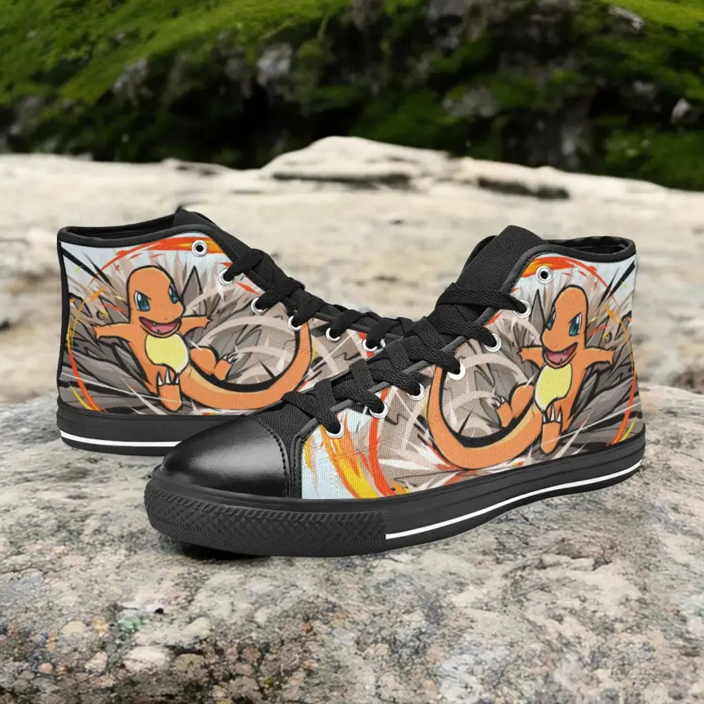 Pokemon Charmander Shoes High Top Sneakers for Kids and Adults