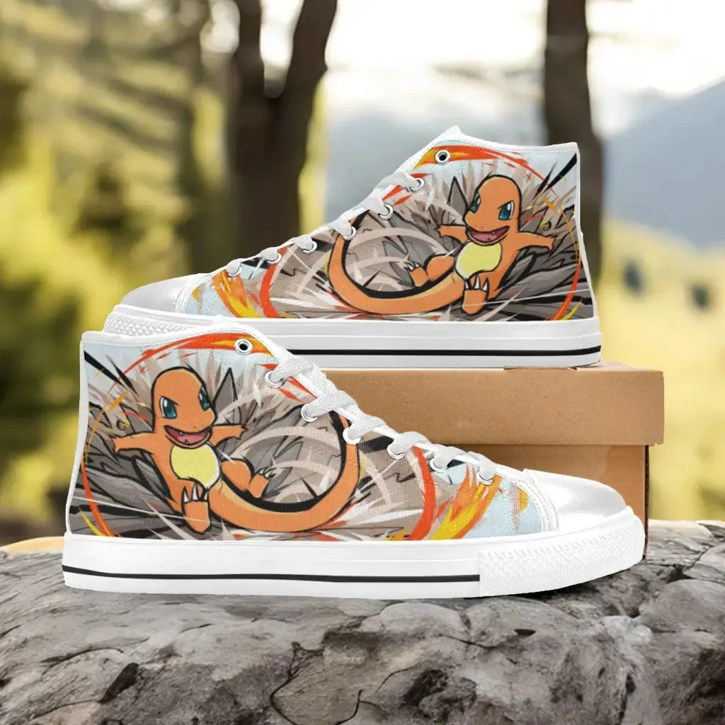 Pokemon Charmander Shoes High Top Sneakers for Kids and Adults