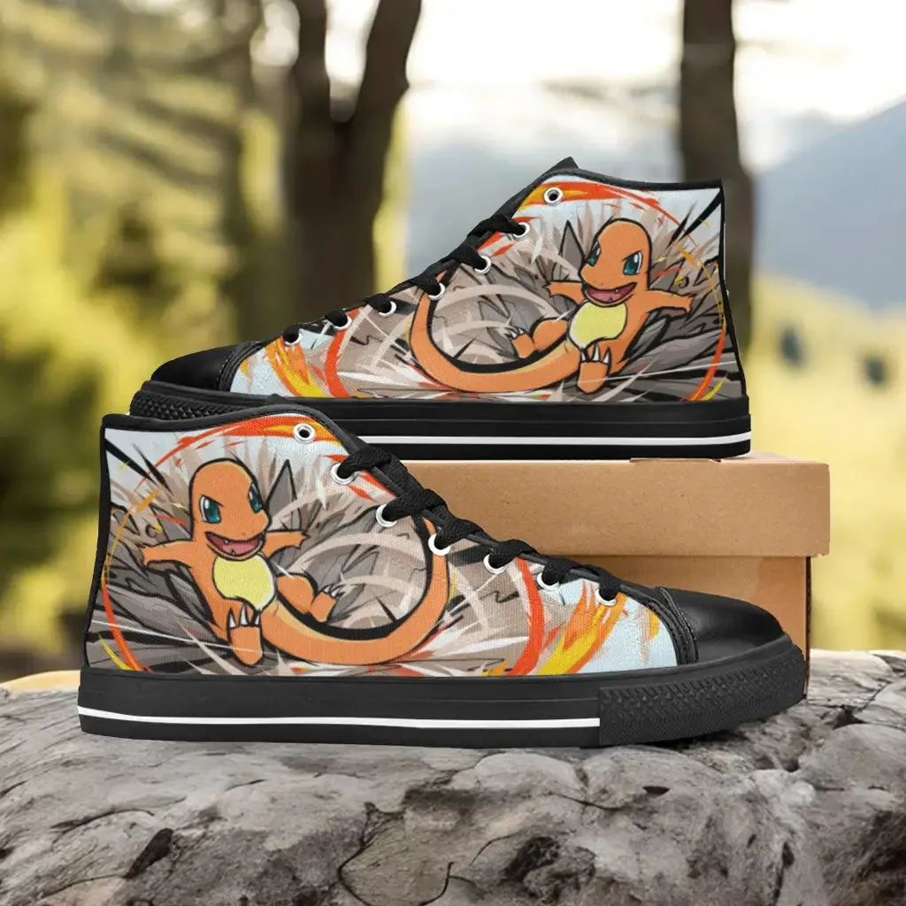 Pokemon Charmander Shoes High Top Sneakers for Kids and Adults