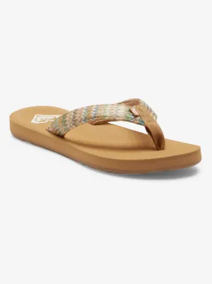 Porto Raffia II Flip-Flops - Multi/Olive