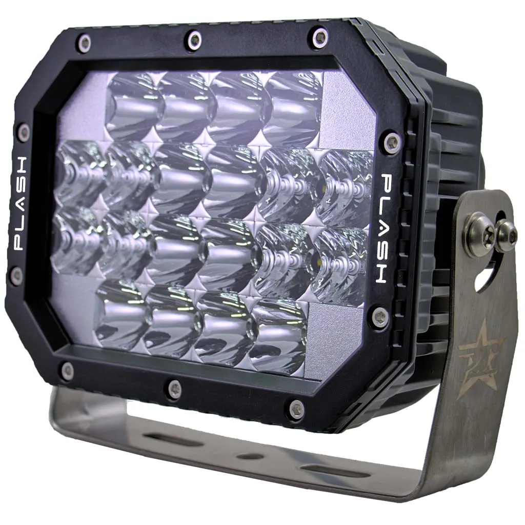 Quad LED Search Light - Black Marine Housing