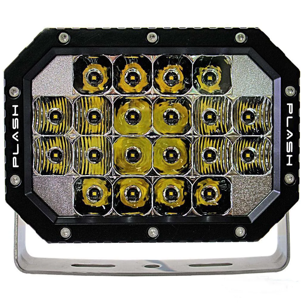 Quad LED Search Light - Black Marine Housing