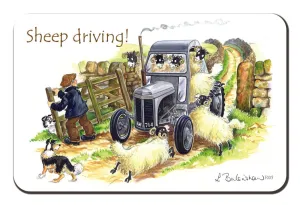 "Sheep Driving" Fridge Magnet