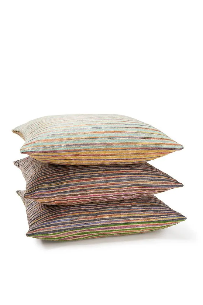 Raffia Pillows and Cushions "Acapulco" in Brown & Indigo Colors