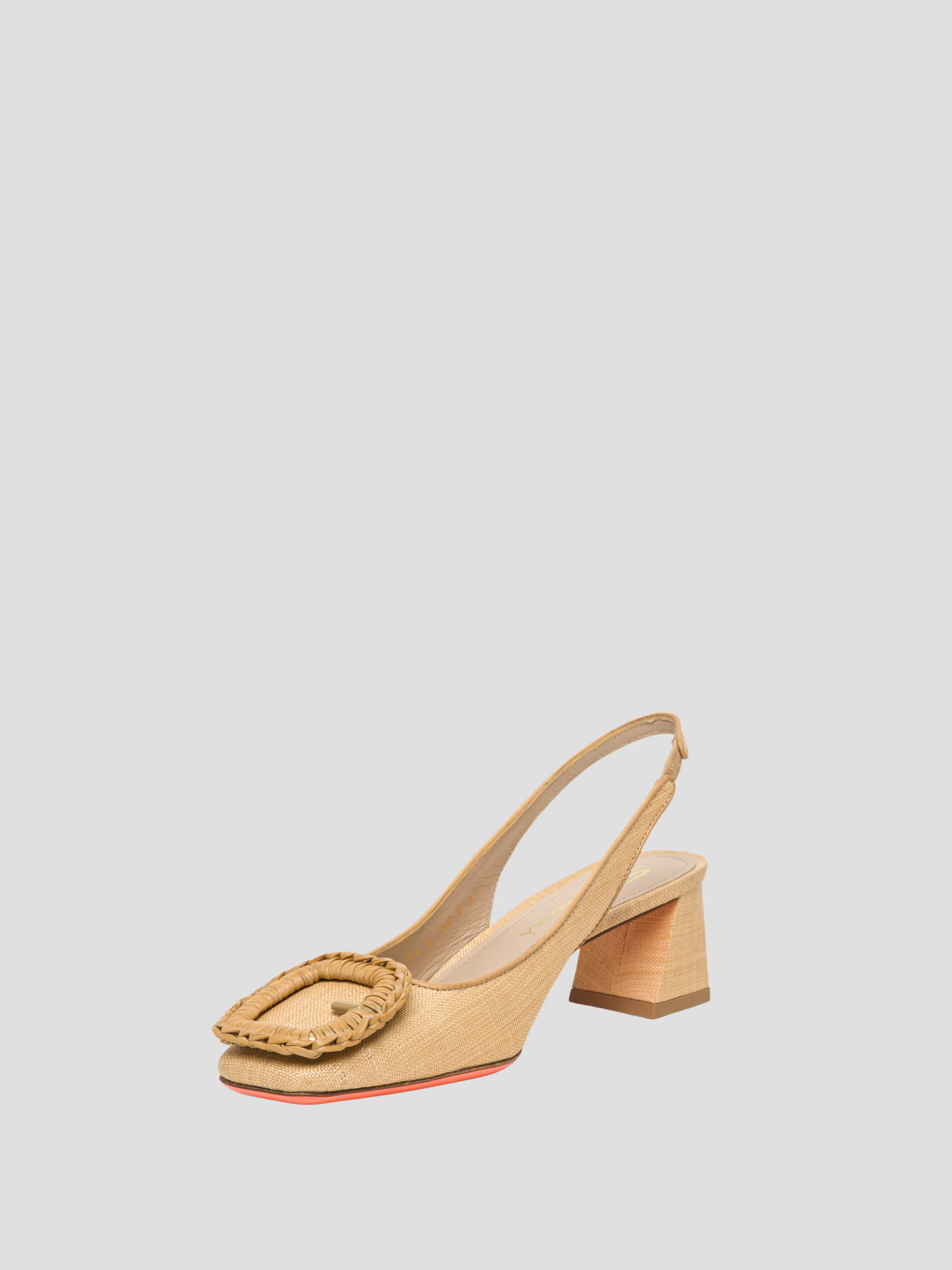 Raffia Square Toe Slingback