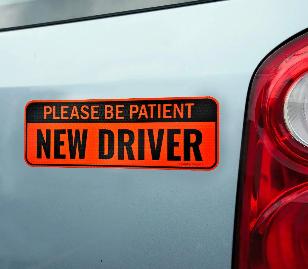 Reflective Student Driver Magnetic Sticker Signs (Orange Reflective New Driver