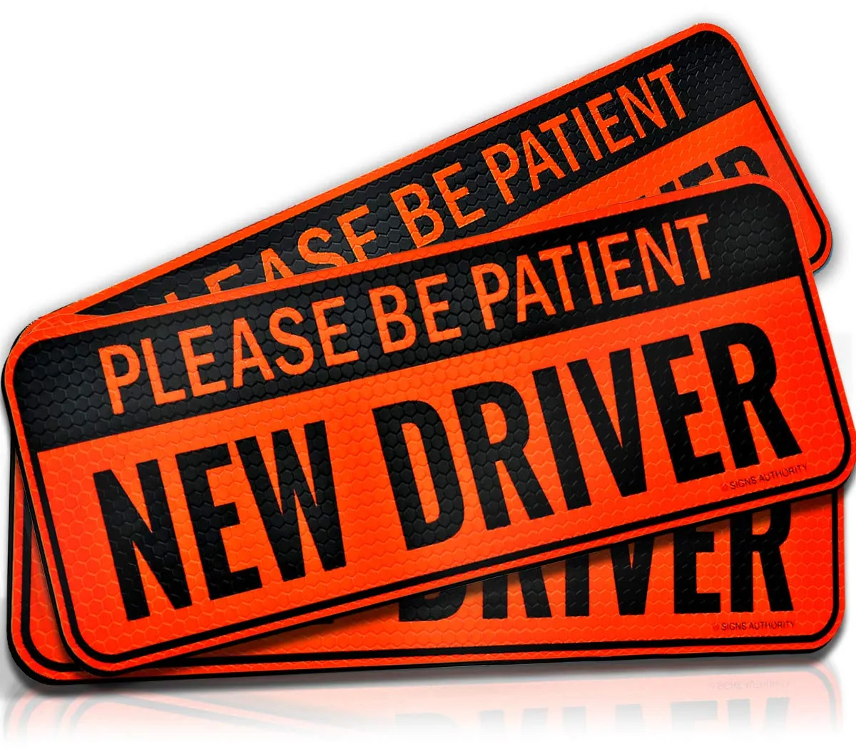 Reflective Student Driver Magnetic Sticker Signs (Orange Reflective New Driver