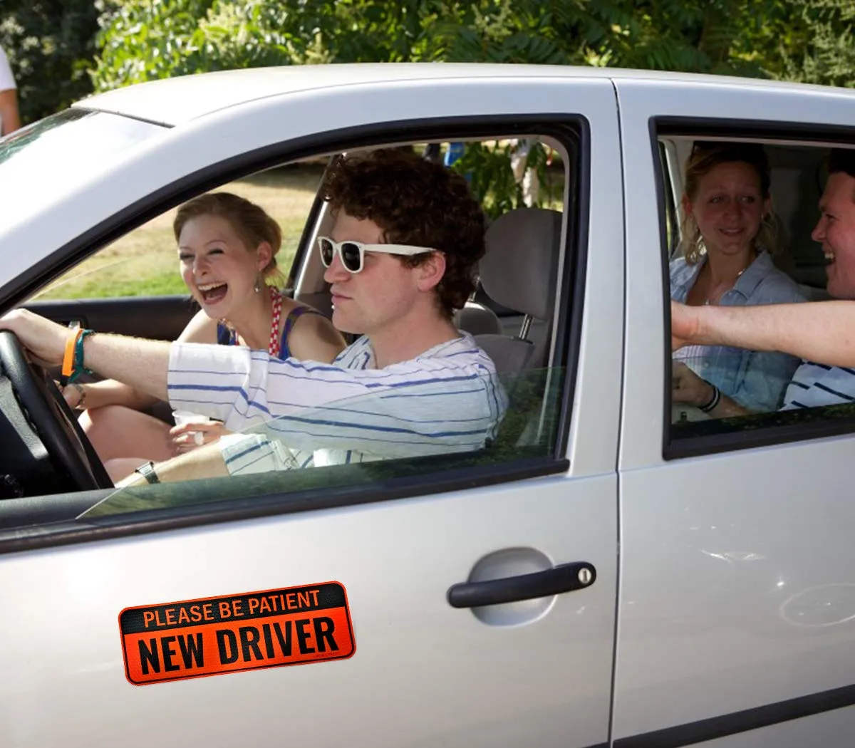 Reflective Student Driver Magnetic Sticker Signs (Orange Reflective New Driver