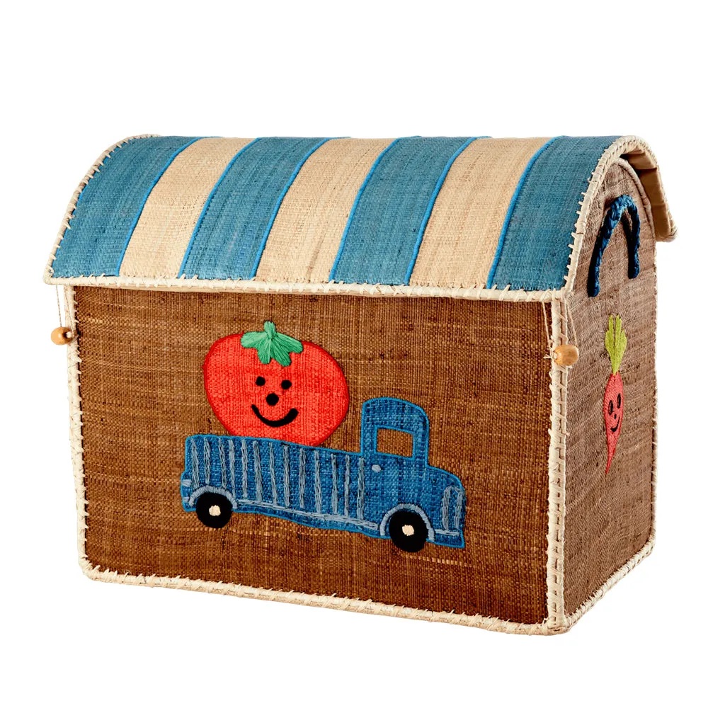 Rice DK Raffia Toy Baskets with Cars