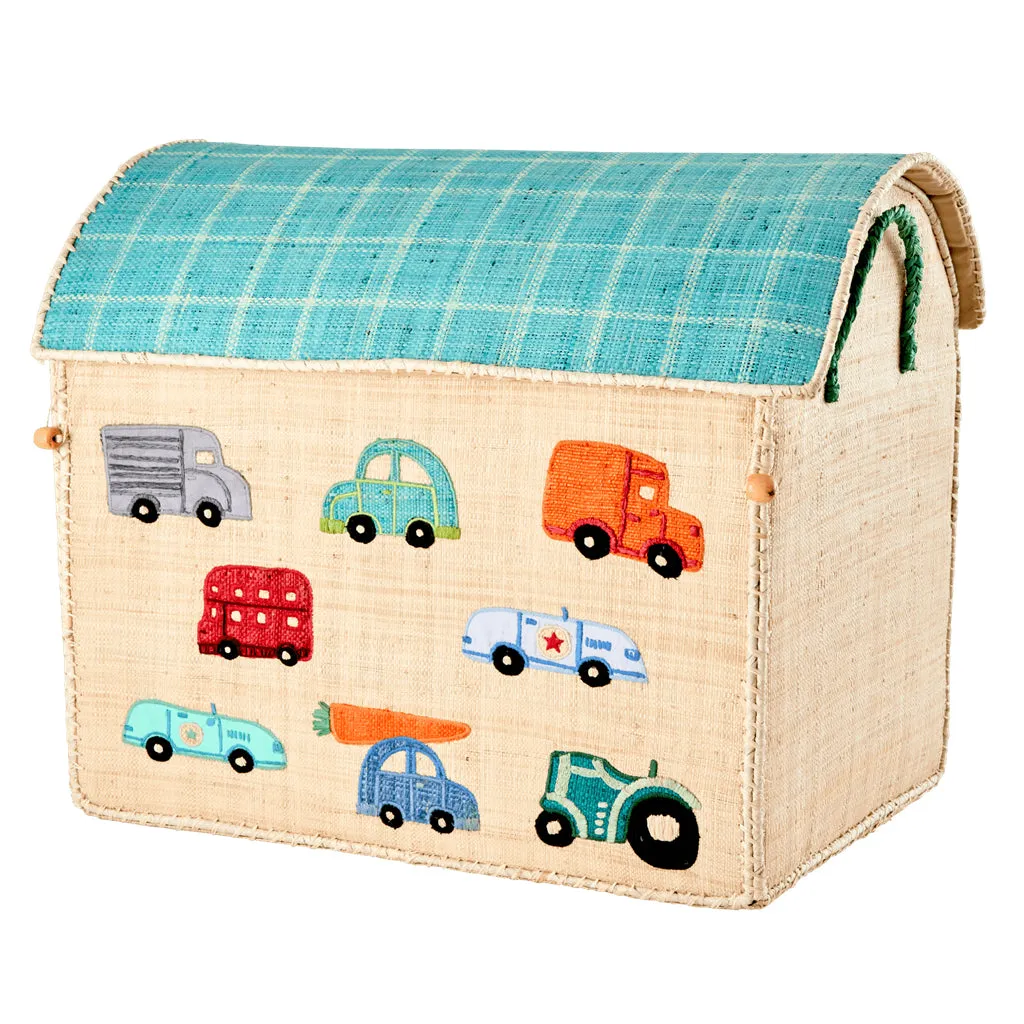 Rice DK Raffia Toy Baskets with Cars