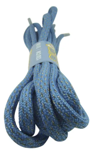 Rope Style Round Reflective Blue Laces - 5mm wide