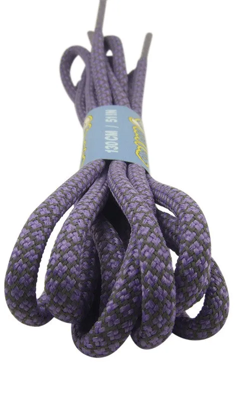 Rope Style Round Reflective Lavender Laces - 5mm wide