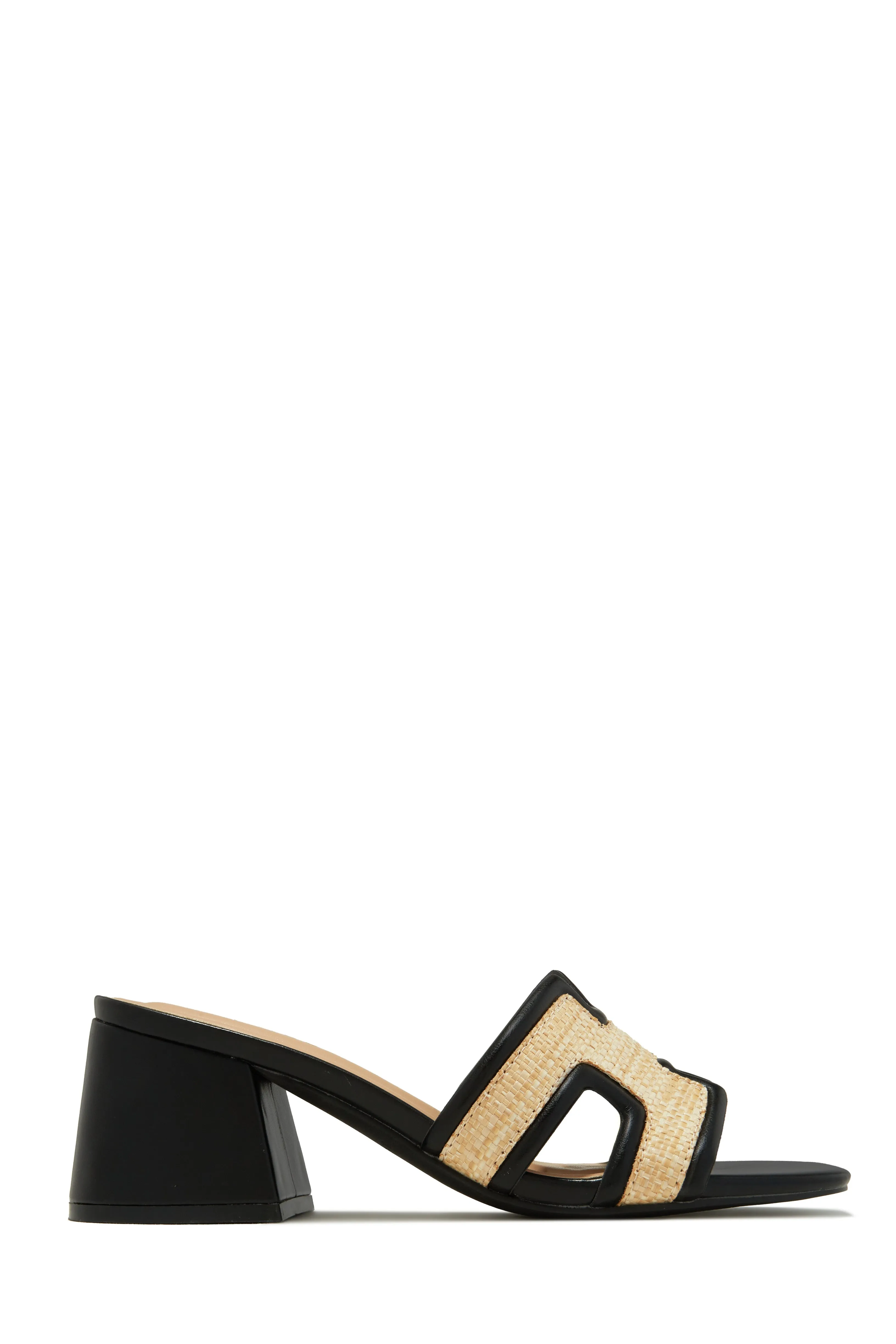 Roxanne Block Mid Heel Mules - Black