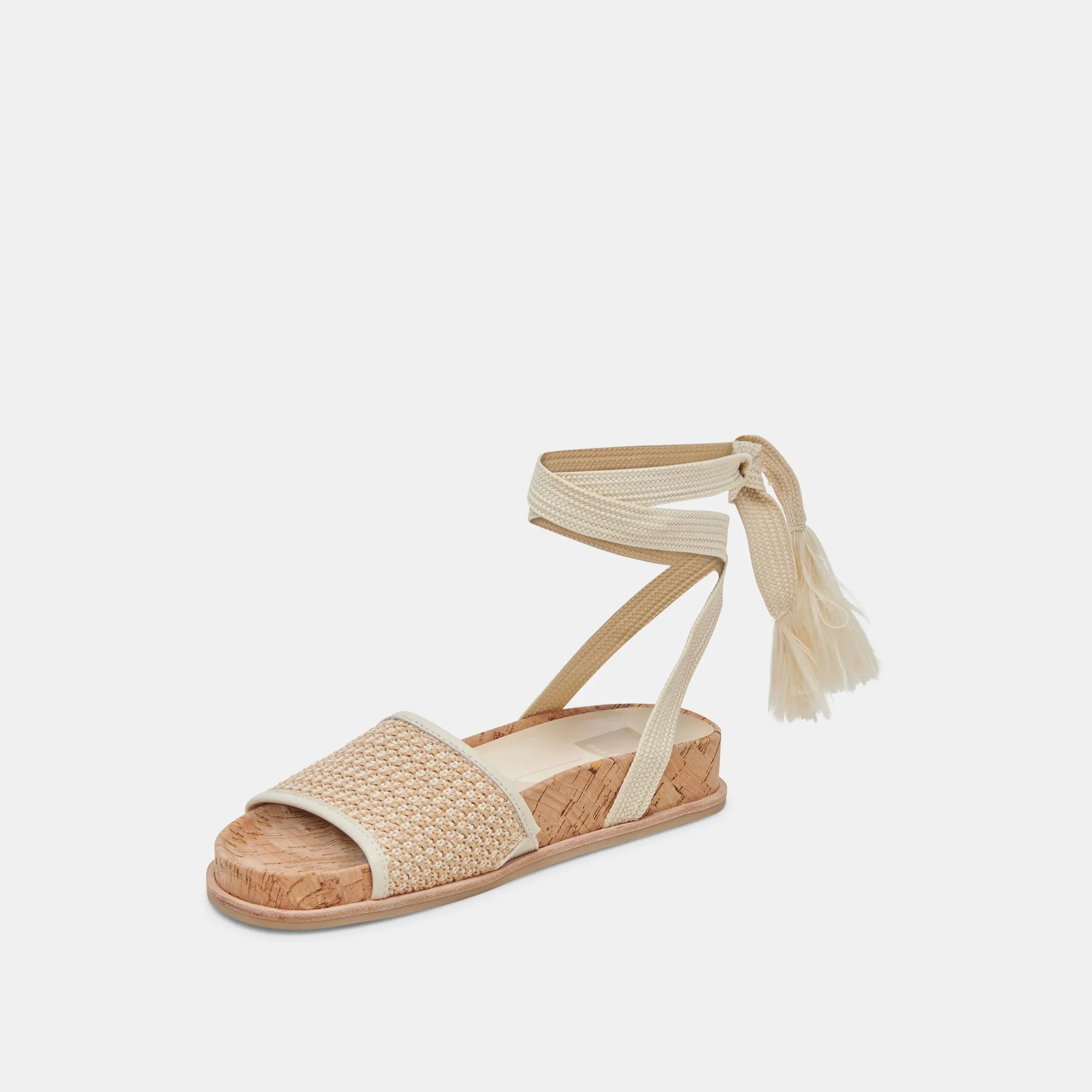 SALACY SANDALS WHITE NATURAL RAFFIA