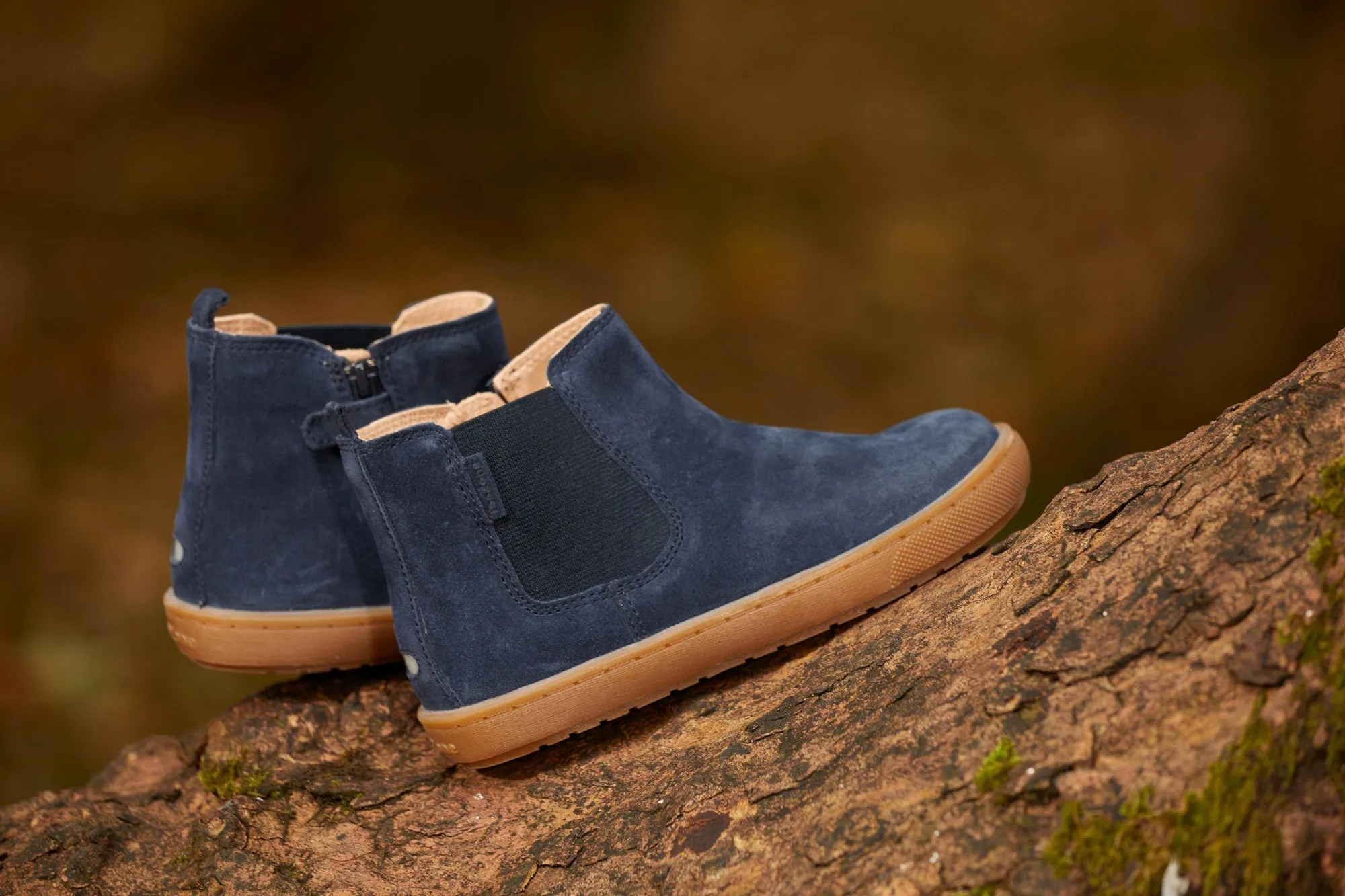 SAM - Navy Suede Gusset Boots  (Available in Half Sizes)