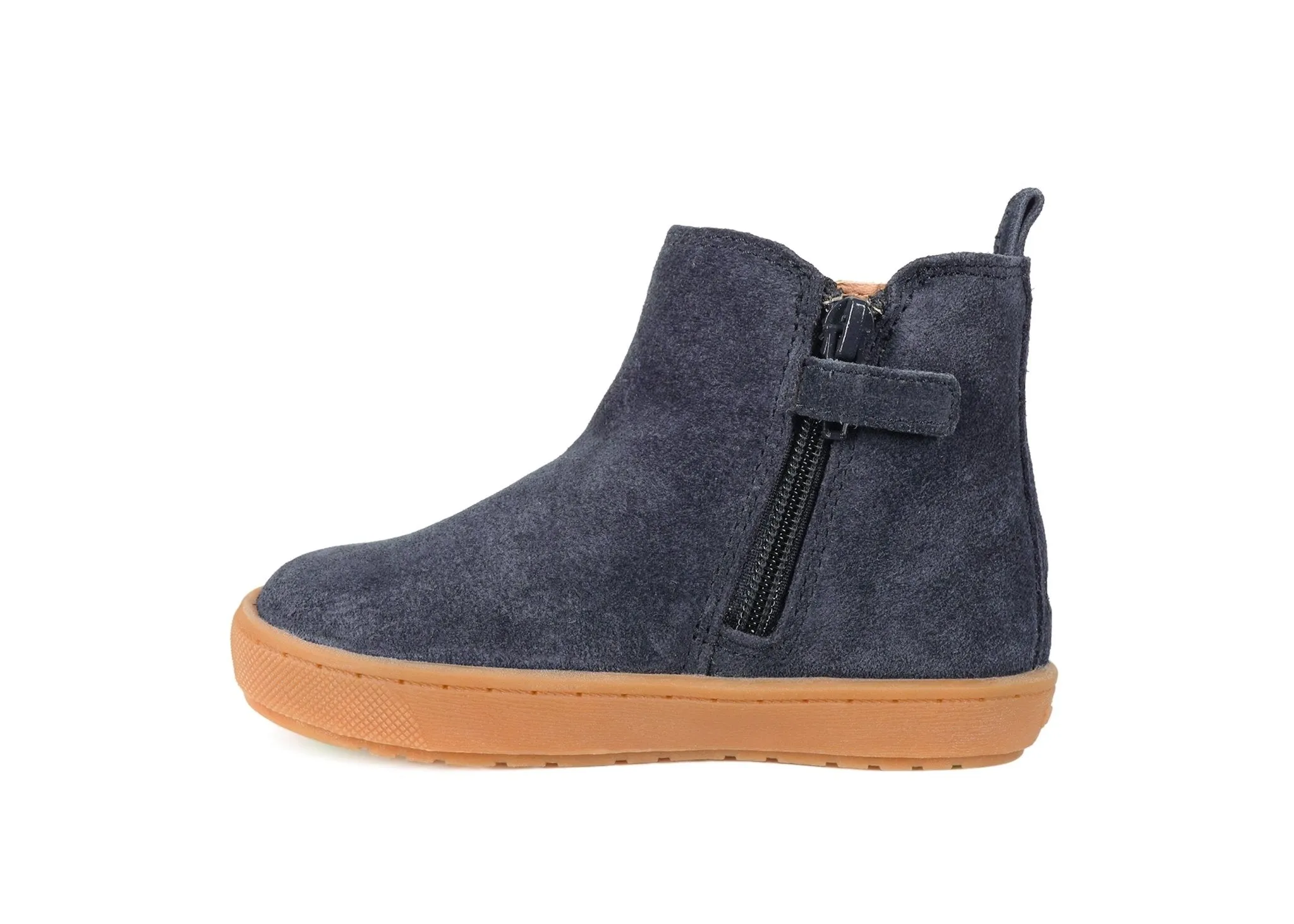 SAM - Navy Suede Gusset Boots  (Available in Half Sizes)