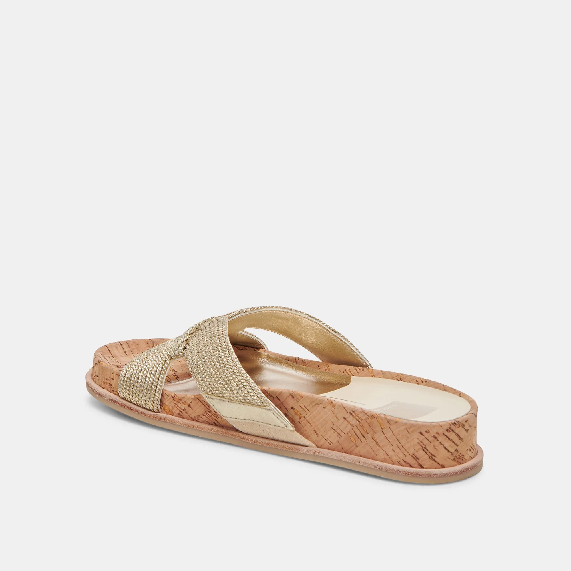 SELDA WIDE SANDALS GOLD RAFFIA