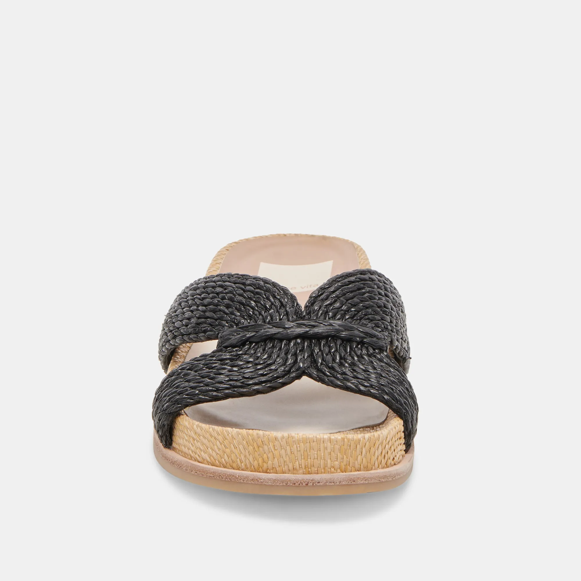 SELDA WIDE SANDALS ONYX RAFFIA