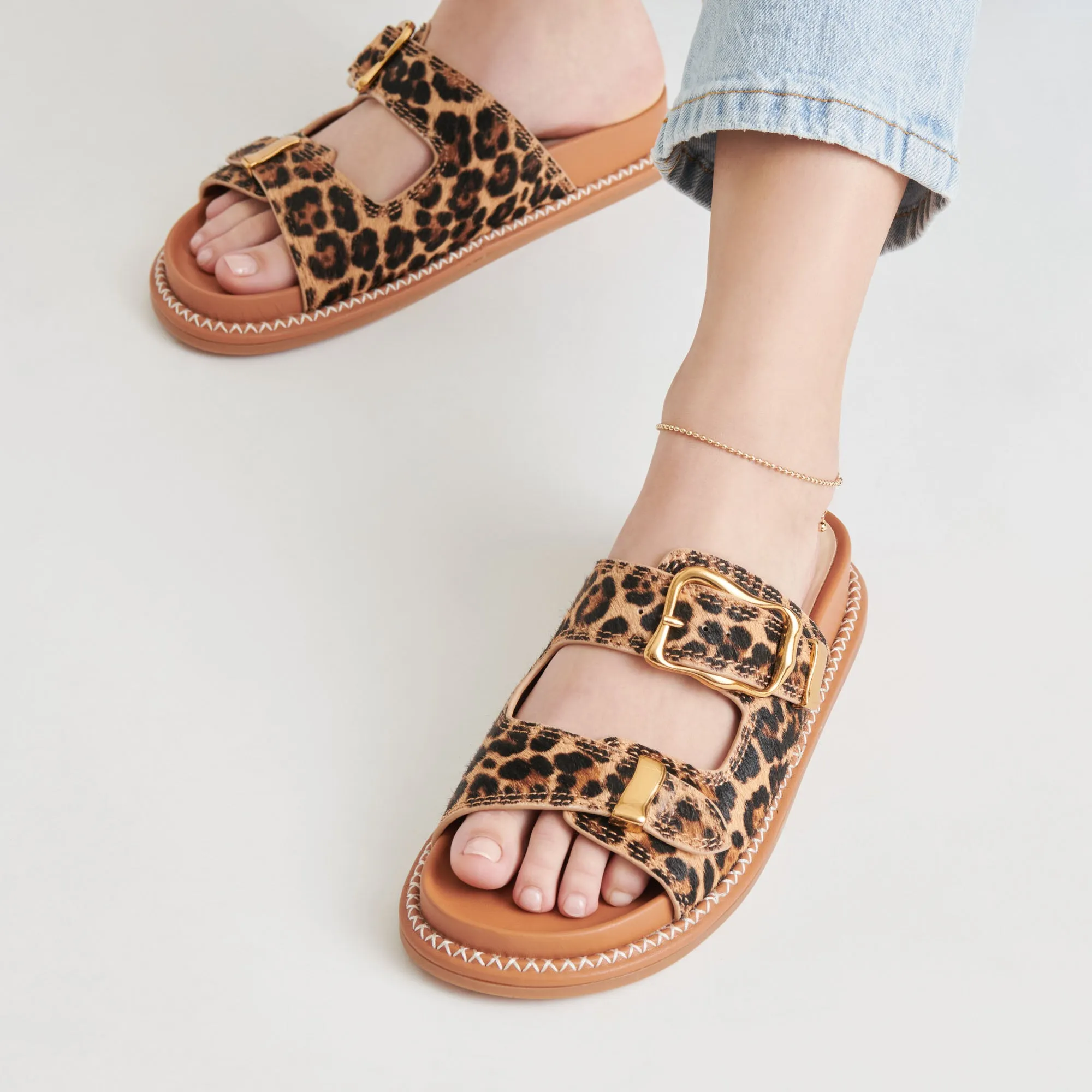 SEVANA SANDALS DK LEOPARD CALF HAIR