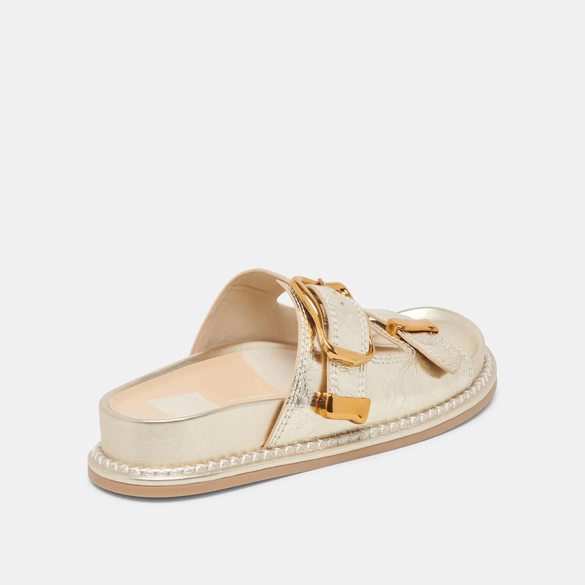 SEVANA SANDALS LIGHT GOLD DISTRESSED LEATHER