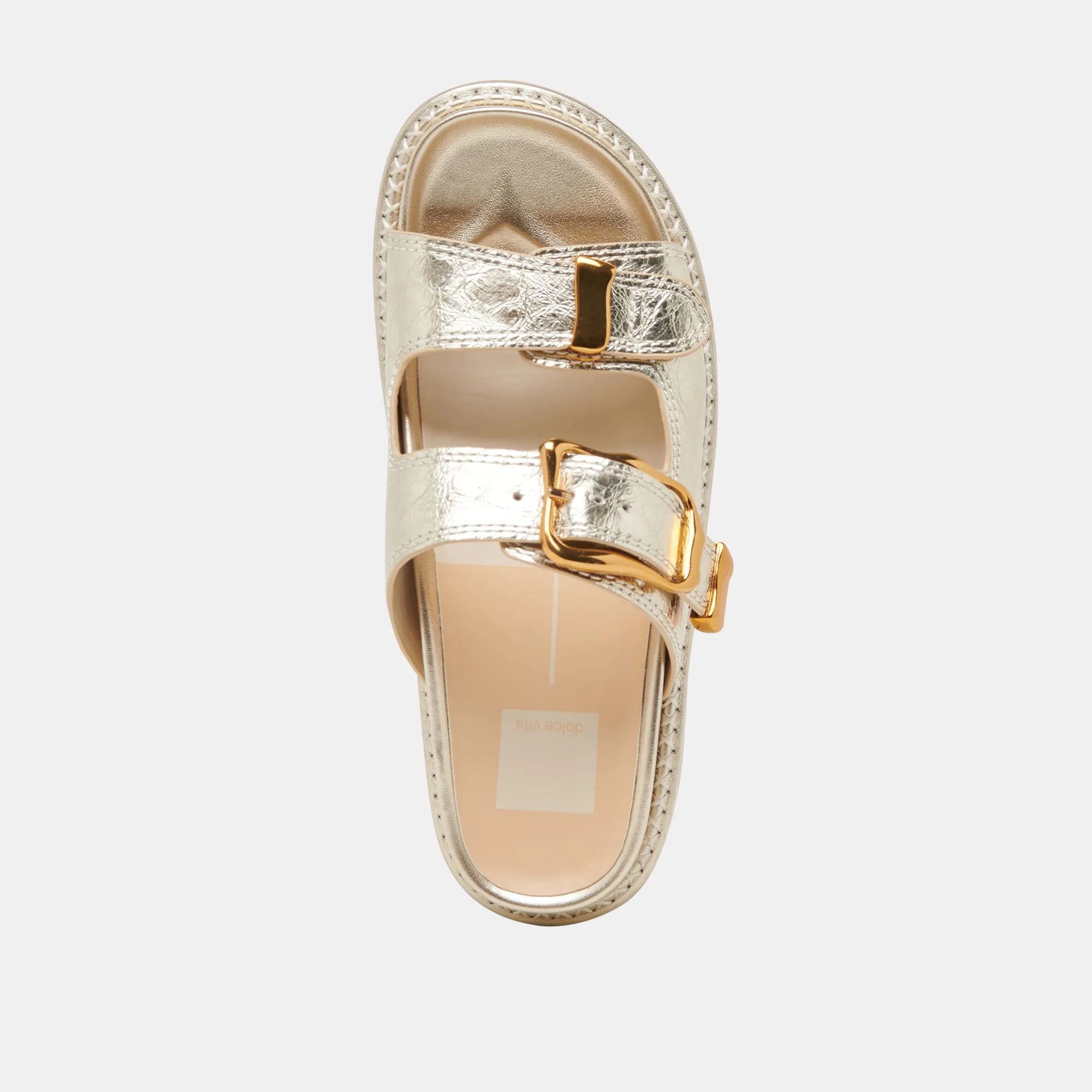 SEVANA SANDALS LIGHT GOLD DISTRESSED LEATHER