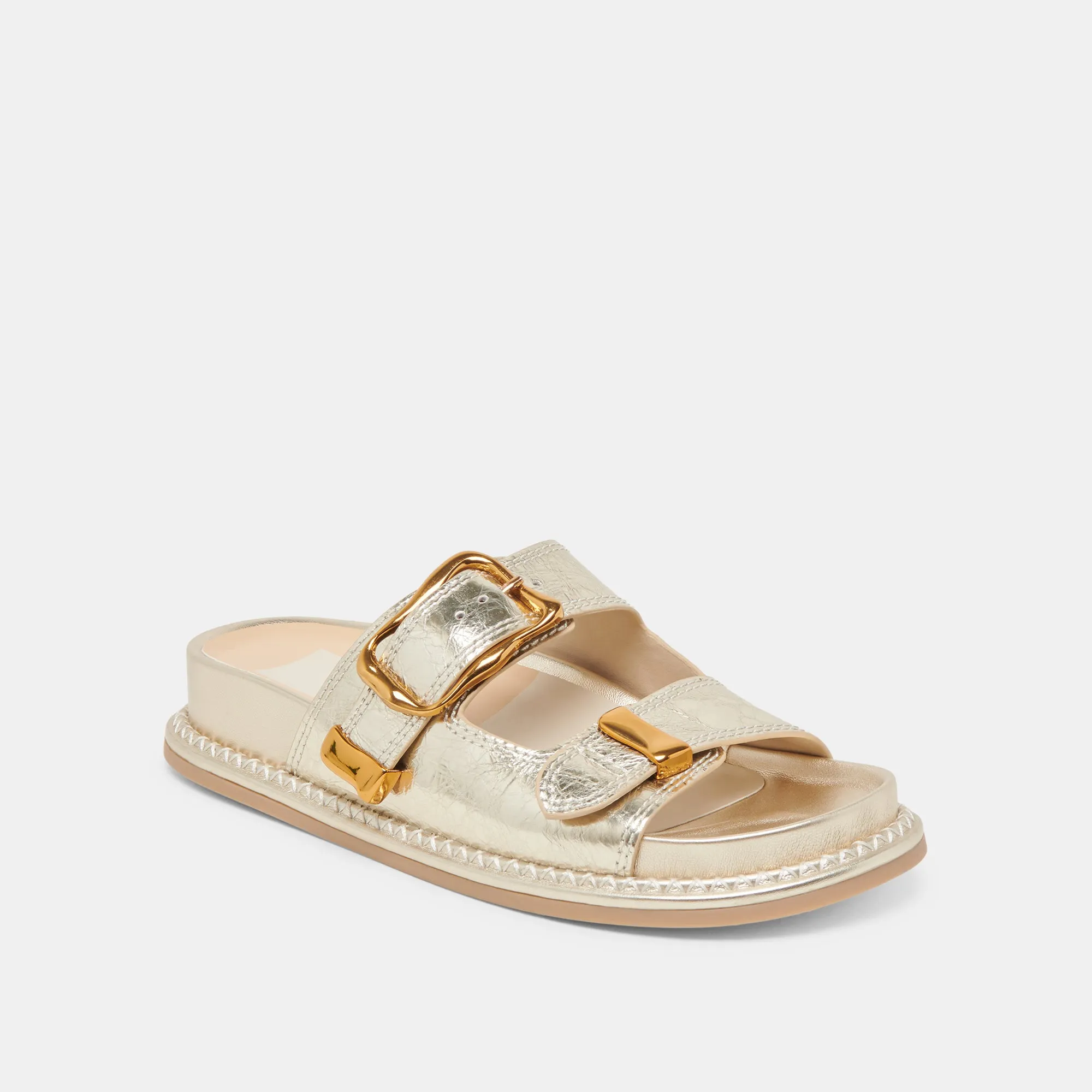 SEVANA SANDALS LIGHT GOLD DISTRESSED LEATHER