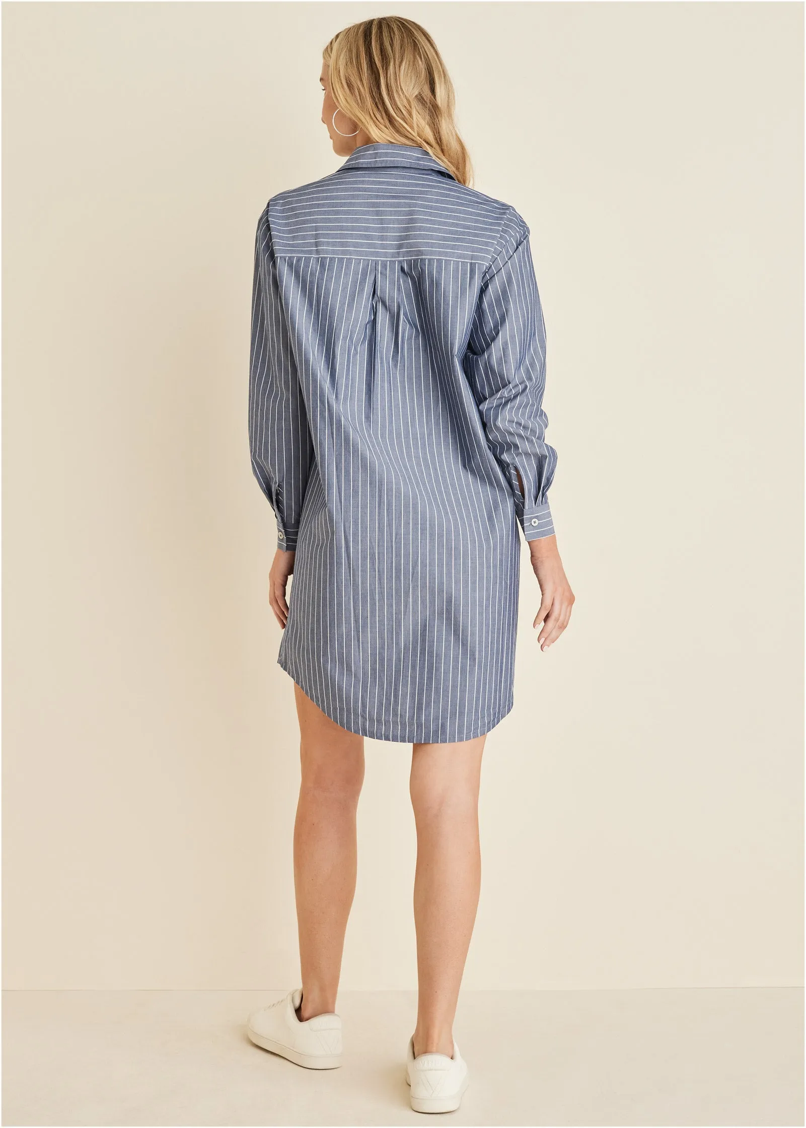 Shirt Dress - Navy Combo