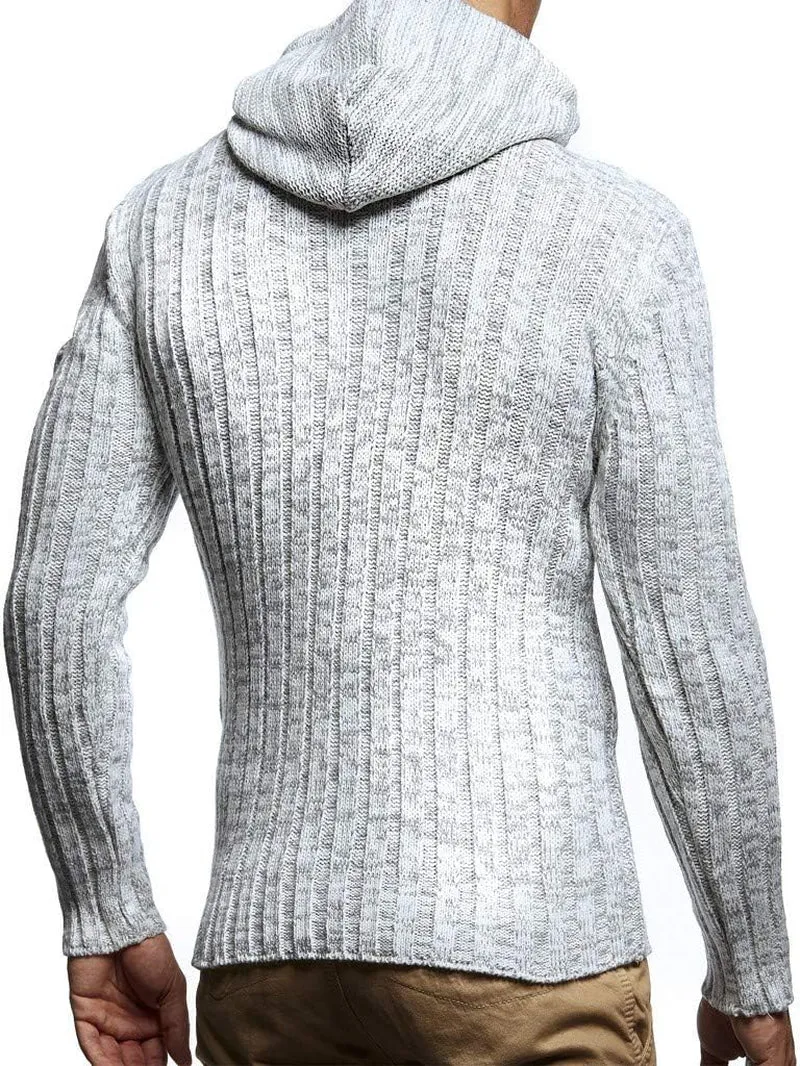 Slim Pullover Sweaters for Men with Hoodie - Men'S Knitted Sweater