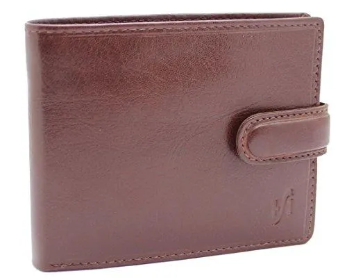 StarHide Mens RFID Blocking Cow VT Leather Trifold Coin Pocket Wallet 1212