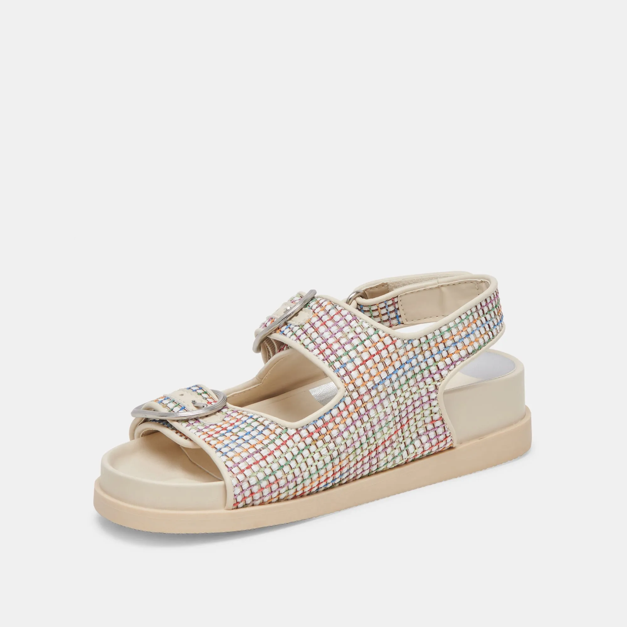 STARLA PRIDE SANDALS WHITE MULTI RAFFIA