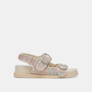 STARLA PRIDE SANDALS WHITE MULTI RAFFIA