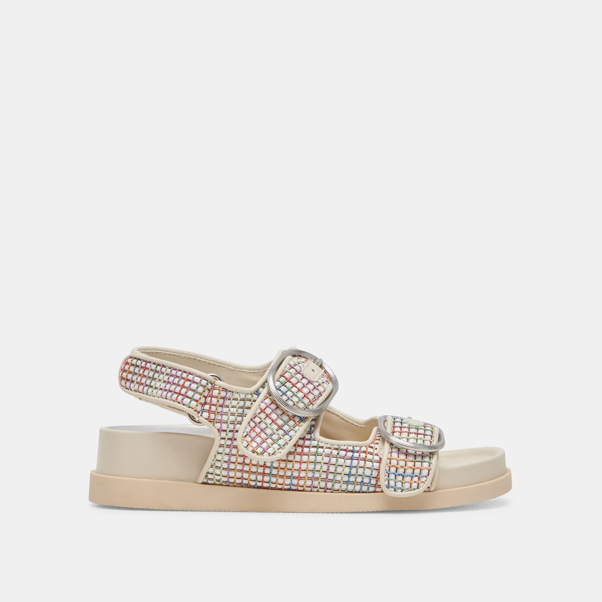 STARLA PRIDE SANDALS WHITE MULTI RAFFIA