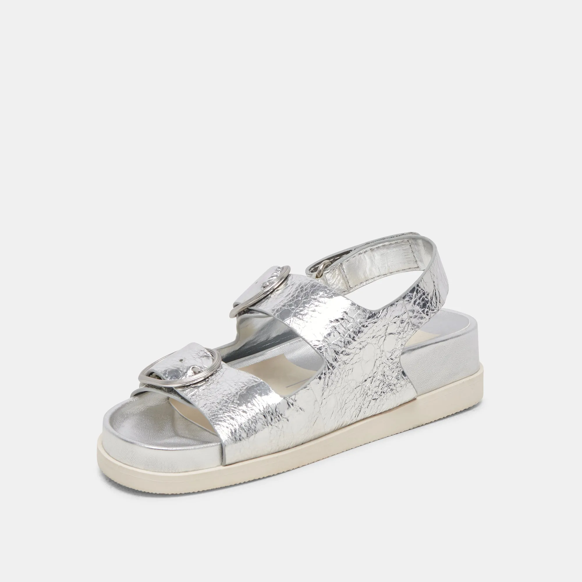 STARLA SANDALS SILVER DISTRESSED LEATHER